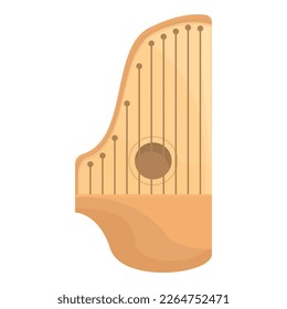 Kantele music icon cartoon vector. Finland gusli. Chord string