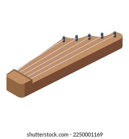 Kantele music icon isometric vector. Retro instrument. Kannel violin