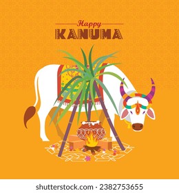 Kanuma festival Greeting Design. Vector Illustration.