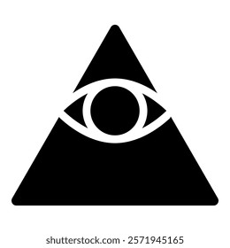 Kao Give all seeing eye in pyramid inside triangle Illuminati symbol Masonic icon black color vector illustration image flat style