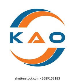 KAO letter design. KAO letter technology logo design. KAO Monogram logo design for an entrepreneur and business.