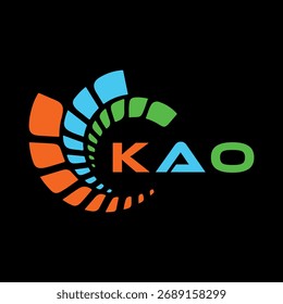 KAO letter design. KAO letter technology logo design. KAO Monogram logo design for an entrepreneur and business.
