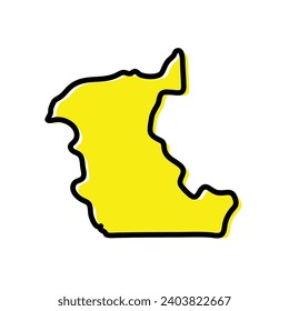 Ejemplo del mapa vectorial de la región de Kaolack en Senegal