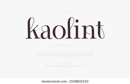 Kaolint tipografia beleza moda elegante minimalista serif italic fontes decorativo casamento vintage retro logos. Logotipo de fonte de luxo mínimo alfabeto. Ilustração vetorial