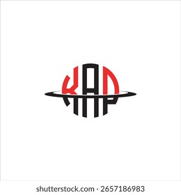 El logotipo inicial de KAP es un círculo con colores negro y rojo.