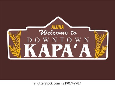 Kapaa Hawaii With Brown Background 