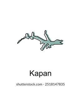Kapan City map vector, stylized outline map design template, suitable for your design, brand, and etc