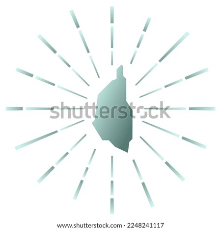 Kapas Island gradiented sunburst. Border map with colorful star rays. Kapas Island illustration in digital, technology, internet, network style. Vector illustration.