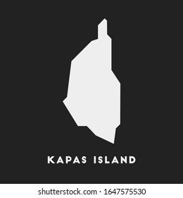 Kapas Island Ikone. Karte auf dunklem Hintergrund. Stilvolle Kapas-Inselkarte mit Namen. Vektorillustration.