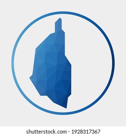 Kapas Island icon. Polygonal map in gradient ring. Round low poly Kapas Island sign. Vector illustration.