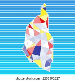 Kapas Island vector illustration. Kapas Island design on gradient stripes background. Technology, internet, network, telecommunication concept. Artistic vector illustration.