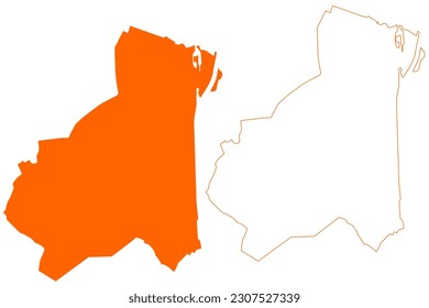 Kapelle municipality (Kingdom of the Netherlands, Holland, Zeeland or Zealand province) map vector illustration, scribble sketch map