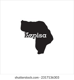 Mapa de Kapisa y diseño de letras negras sobre fondo blanco