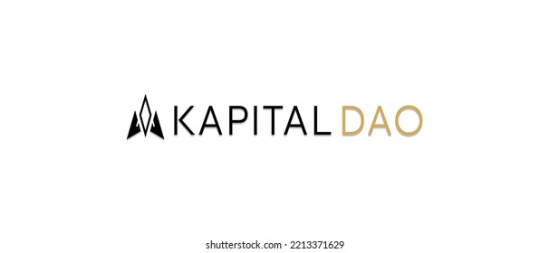 Kapital DAO Cryptocurrency KAP token, Cryptocurrency logo banner on isolated background with text.
