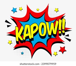 kapow comic bubble cartoon card