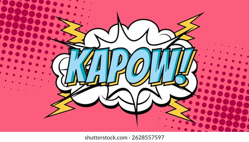 Kapow explosion on pink background