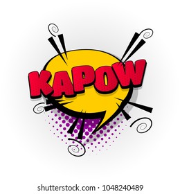 kapow hand drawn pictures effects. Template comics speech bubble halftone dot background. Pop art style. Comic dialog cloud, space text pop-art. Creative idea conversation sketch explosion.