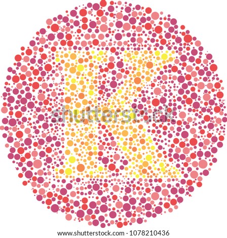 Kappa Eye Test - Part of my Greek collection of eye test designs. The Letter Kappa cunningly hid inside an Ishihara inspired design.