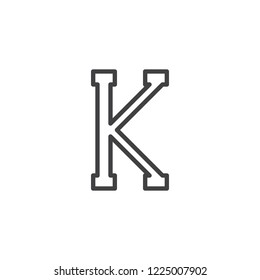 Kappa letter outline icon. linear style sign for mobile concept and web design. Greek alphabet symbol simple line vector icon. Symbol, logo illustration. Pixel perfect vector graphics