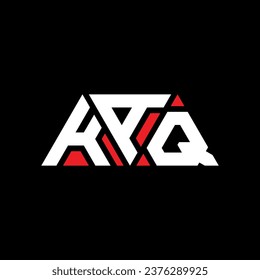 KAQ triangle letter logo design with triangle shape. KAQ triangle logo design monogram. KAQ triangle vector logo template with red color. KAQ triangular logo Simple, Elegant, and Luxurious design.