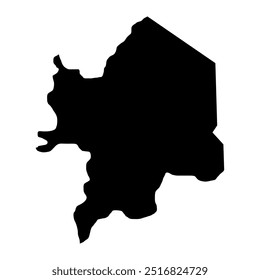 Mapa de la región de Kara, división administrativa de Togo. Ilustración vectorial.