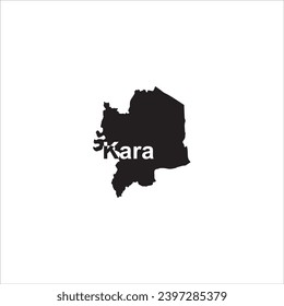 Kara Togo map and black letters design on white background