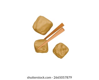 Ícone de Karaage renderização de ilustração 3d