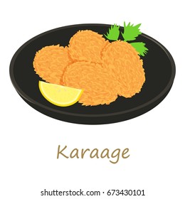 Karaage icon. Cartoon illustration of karaage vector icon for web isolated on white background