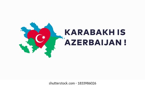 Karabakh is Azerbaijan vector design. Azerbaijan flag and map