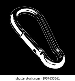 karabiner white on black background