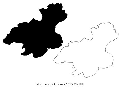 Karabuk (Provinces of the Republic of Turkey) map vector illustration, scribble sketch Karabük ili map