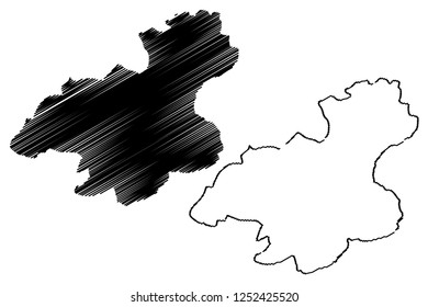 Karabuk (Provinces of the Republic of Turkey) map vector illustration, scribble sketch Karabük ili map