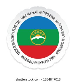 Bandera de Karachay Cherkessia .Hecho en Karachay Cherkessia de fondo blanco. Vector