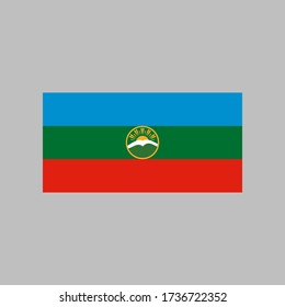 Karachay Cherkessia flag vector illustration in high quality for ui and ux, website or mobile application