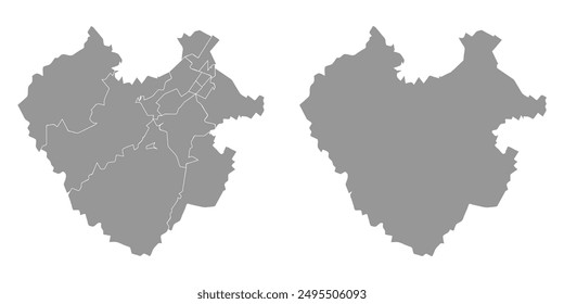 Karachay Cherkessia map, administrative division of Russia. Vector illustration.