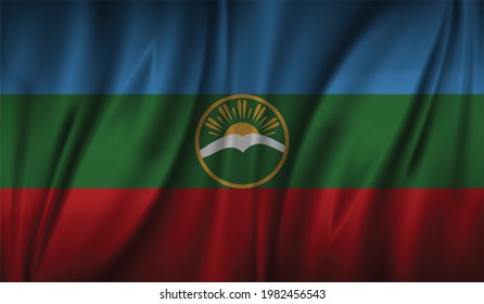 karachay cherkessia wave flag, flat layout, vector illustration