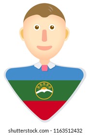 Karachay-Cherkessia flag man icon