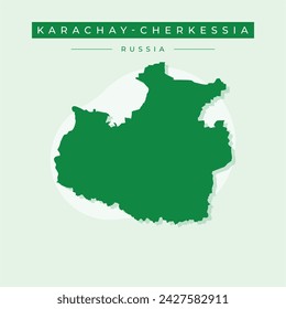 Karachay-Cherkessia map silhouette vector isolated on white background. High detailed illustration. Russia oblast map illustration.