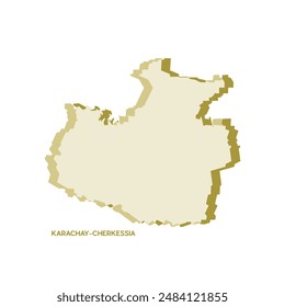 Karachay-Cherkessia Map - World Map International vector template. Russia region silhouette vector illustration