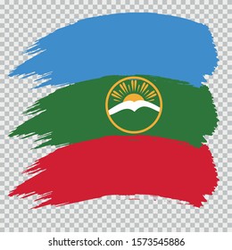 KARACHAY-CHERKESSIA national flag brush vector on transparent background