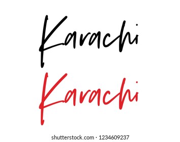 Karachi calligraphy vector quote