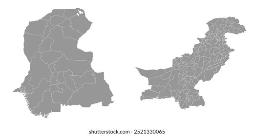 Stadtplan von Karatschi, Verwaltungsbezirk von Pakistan. Vektorgrafik.