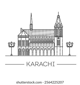 Karachi Frere Hall. Outline Karachi Skyline