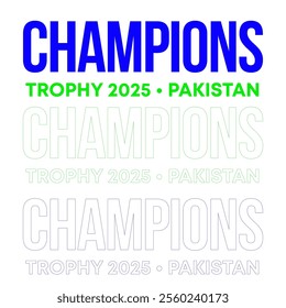 Karachi, Pakistan, 19th December 2024, Key Visual or Poster Design of ICC Champions trophy 2025 LOGO, Vector Illustration.