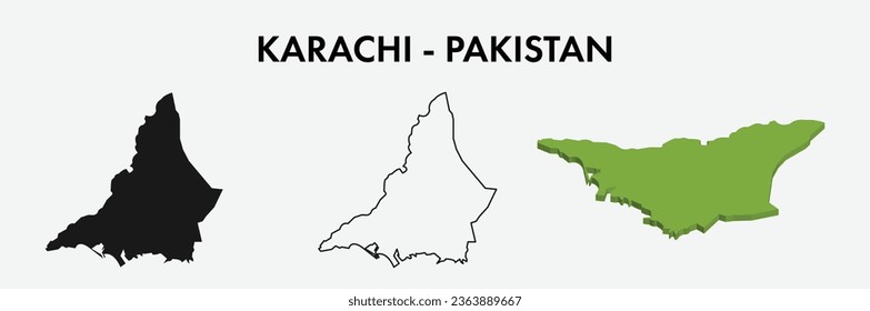 Karachi Pakistan city map set vector illustration design isolated on white background. Concept of travel and geography.