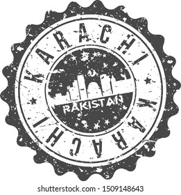Karachi Pakistan City Skyline. Silhouette City. Design Vector. Famous Monuments.