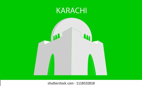 Karachi Pakistan Green and White Art