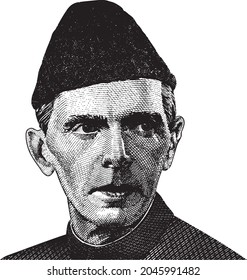 Karachi, Pakistan – January 25,2020: 14 august 25 december quaid day 23 march black and white Quaid-e-Azam Muhammad Ali Jinnah vector