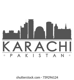 Karachi Pakistan Skyline Silhouette Design City Stock Vector (Royalty ...