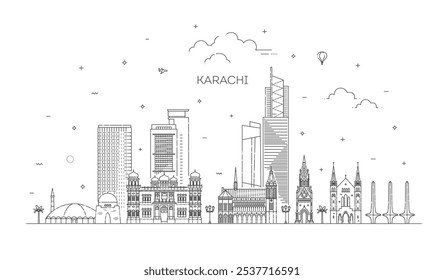 Karatschi Skyline Stadtbild. Skyline Karachi